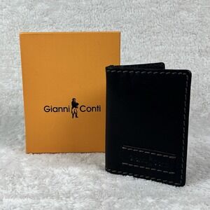 Gianni Conti Leather Card Holder Small Wallet Brown Made In Italy New with Box